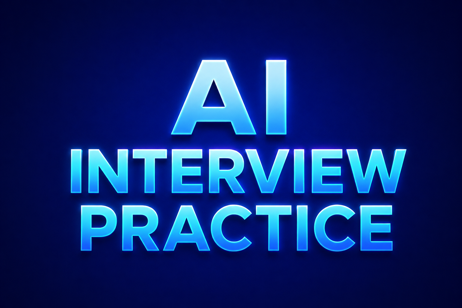 AI Interview Practice featured image with bold blue text on a dark blue background.
